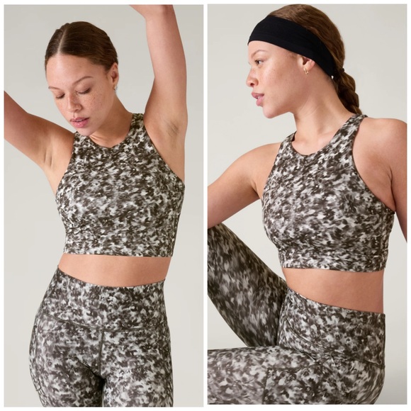Athleta Conscious Crop Sports Yoga Bra Black Camo Camouflage Plus 3X D DD+ NWT - Picture 10 of 11